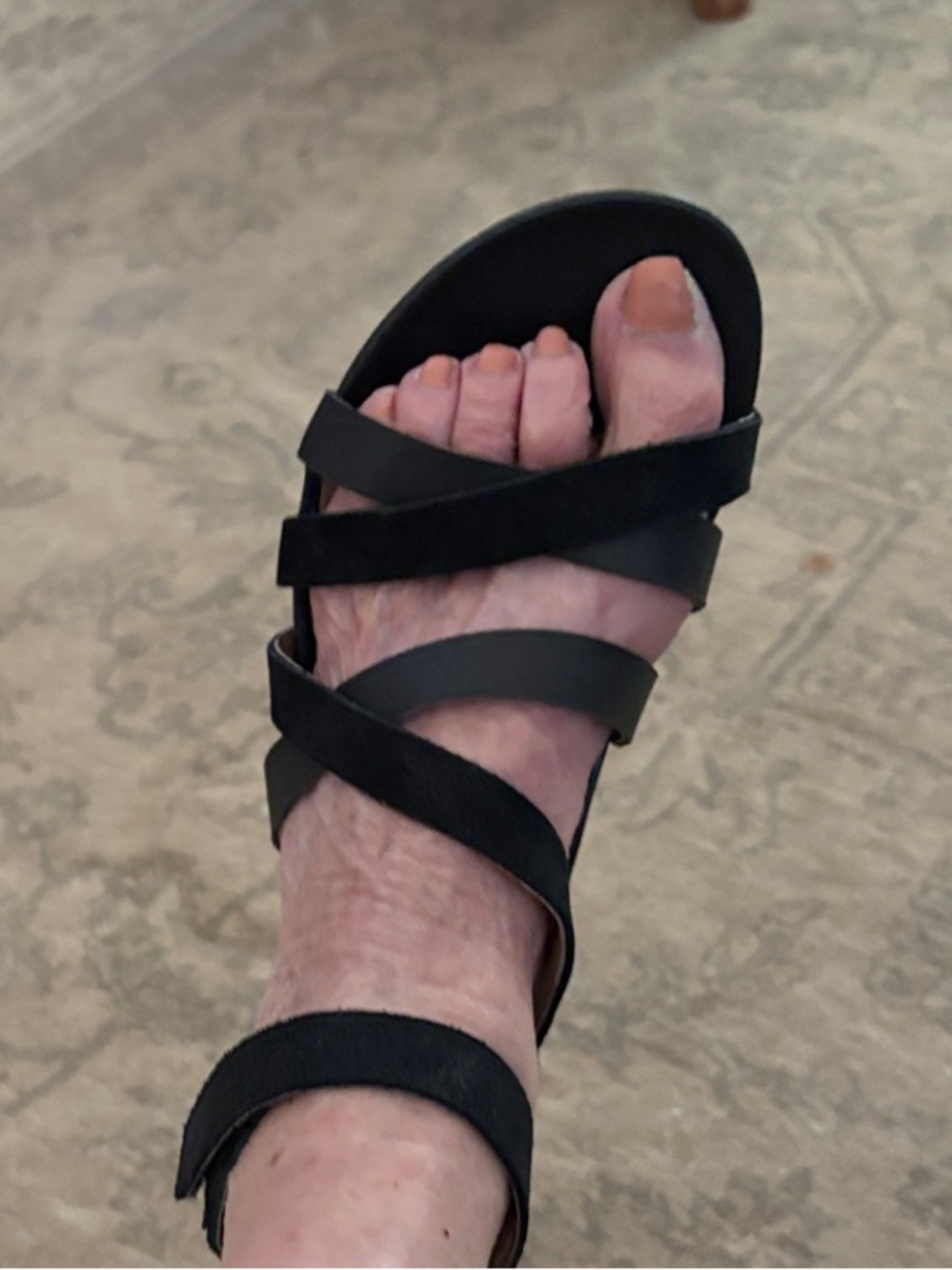 Abeo Black Strappy Comfort Sandal